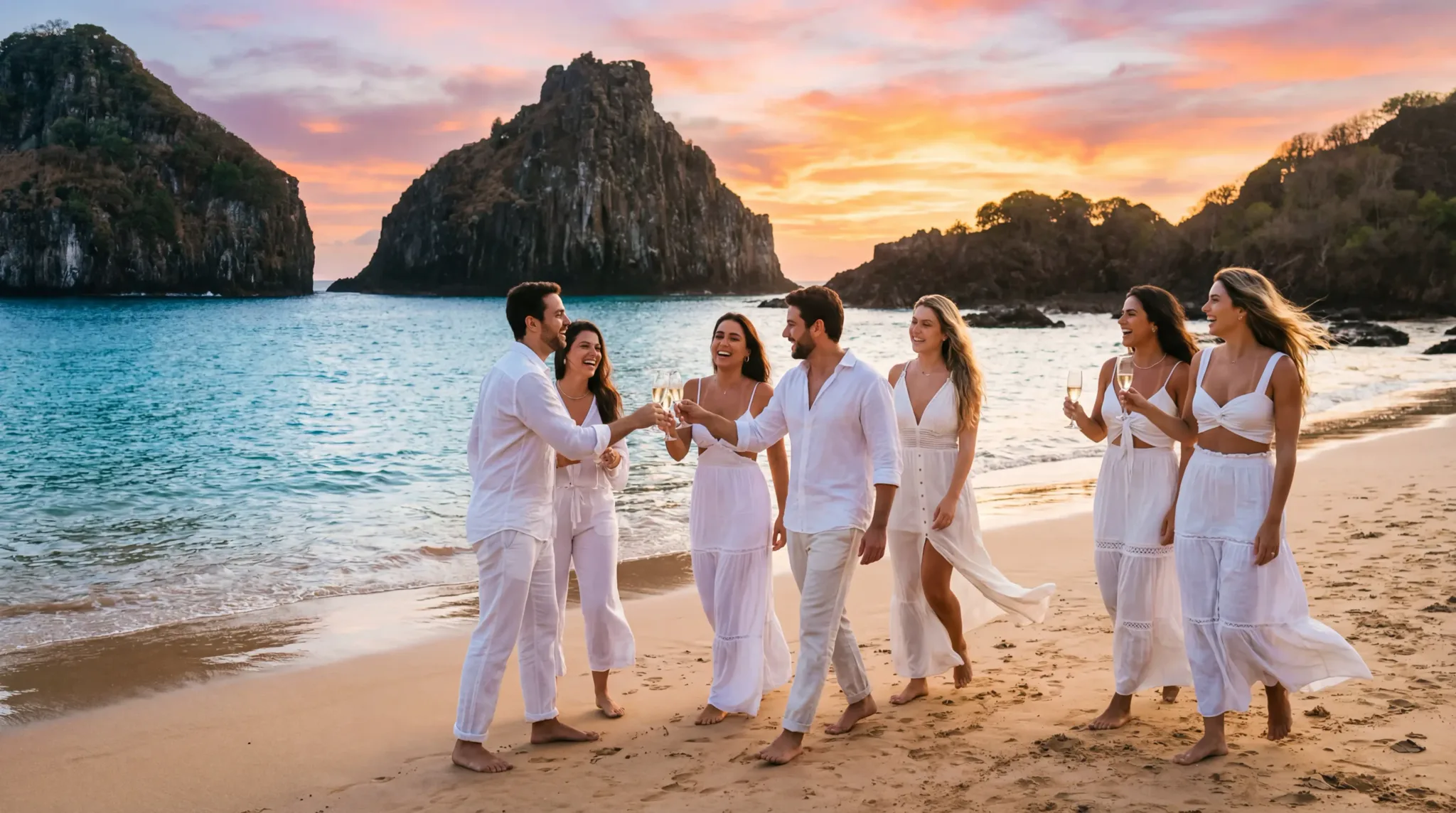 Fernando de Noronha ao entardecer